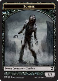 Zombie // Shapeshifter Double-sided Token [Commander 2018 Tokens] | Rock City Comics