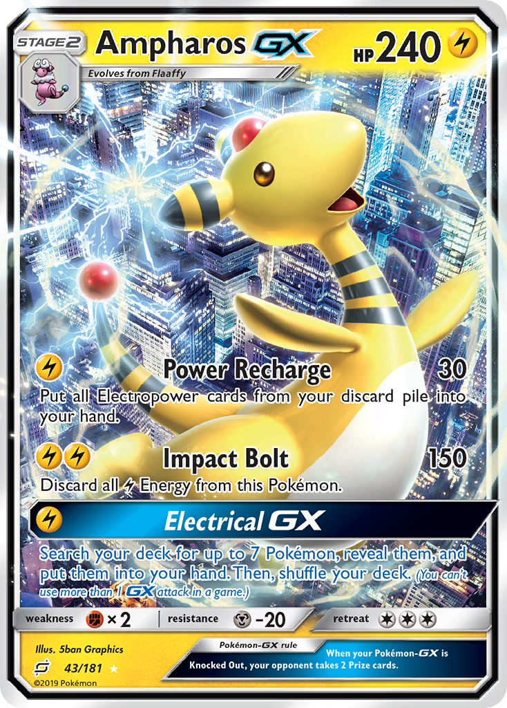 Ampharos GX (43/181) [Sun & Moon: Team Up] | Rock City Comics