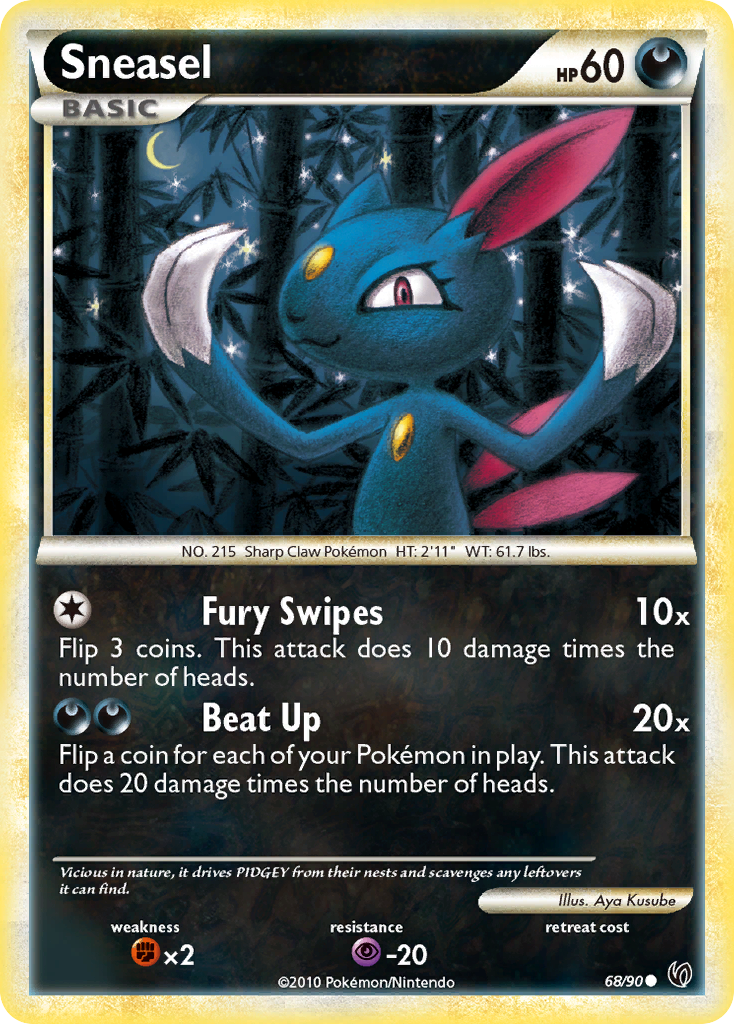 Sneasel (68/90) [HeartGold & SoulSilver: Undaunted] | Rock City Comics