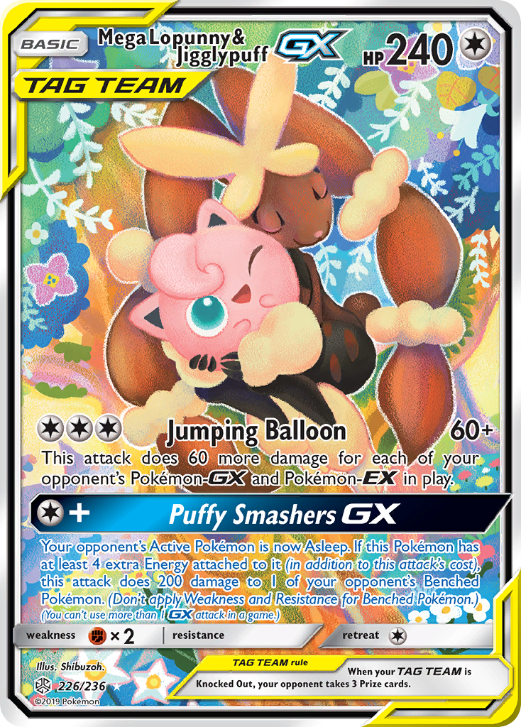 Mega Lopunny & Jigglypuff GX (226/236) [Sun & Moon: Cosmic Eclipse] | Rock City Comics