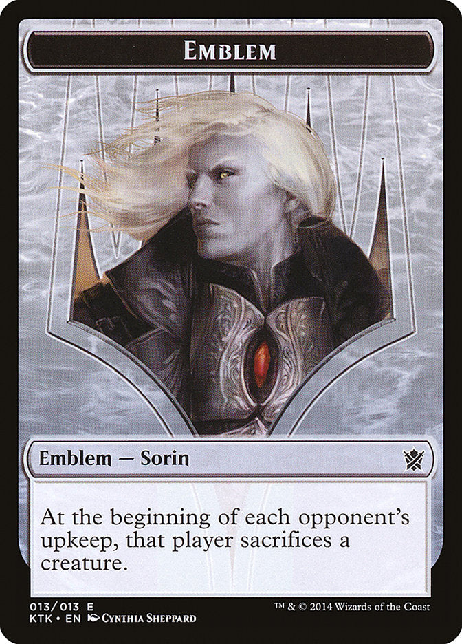 Sorin, Solemn Visitor Emblem [Khans of Tarkir Tokens] | Rock City Comics