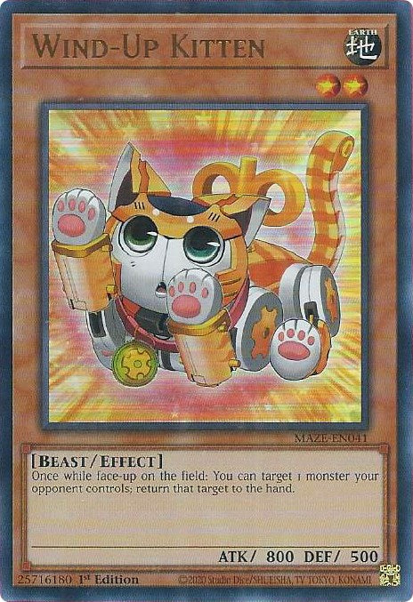 Wind-Up Kitten [MAZE-EN041] Ultra Rare | Rock City Comics