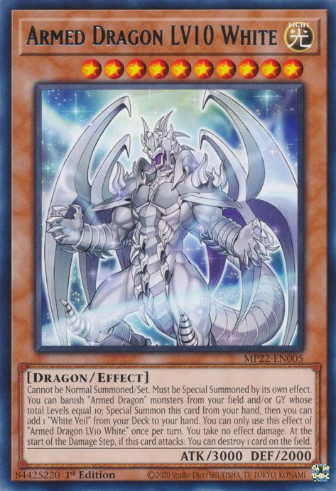 Armed Dragon LV10 White [MP22-EN005] Rare | Rock City Comics