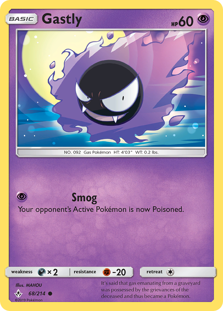 Gastly (68/214) [Sun & Moon: Unbroken Bonds] | Rock City Comics