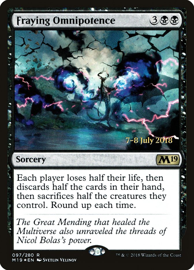 Fraying Omnipotence  [Core Set 2019 Prerelease Promos] | Rock City Comics