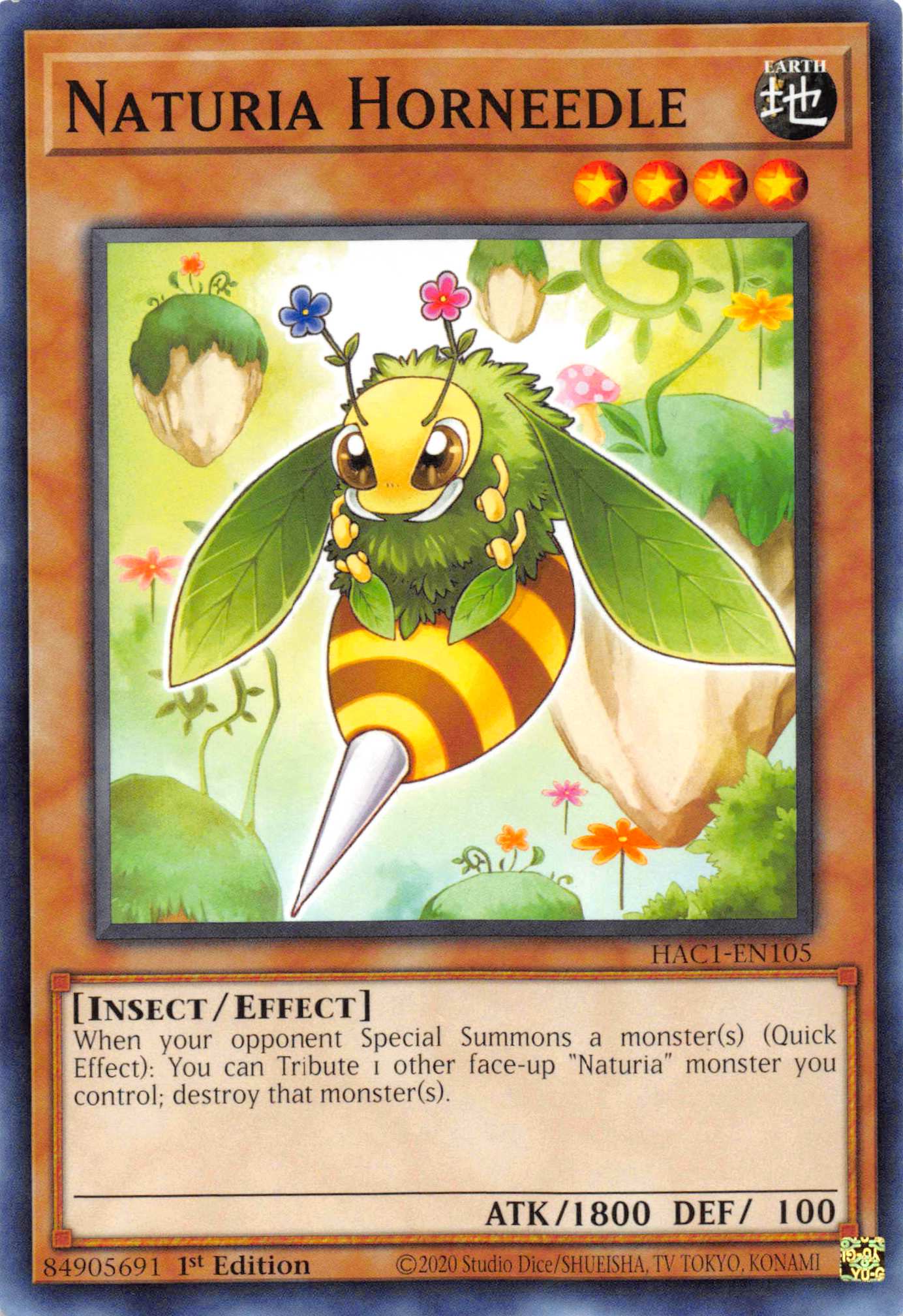 Naturia Horneedle (Duel Terminal) [HAC1-EN105] Parallel Rare | Rock City Comics