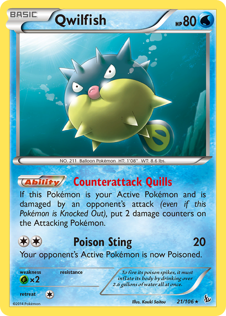 Qwilfish (21/106) [XY: Flashfire] | Rock City Comics