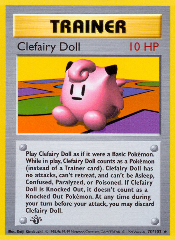 Clefairy Doll (70/102) (Shadowless) [Base Set 1st Edition] | Rock City Comics