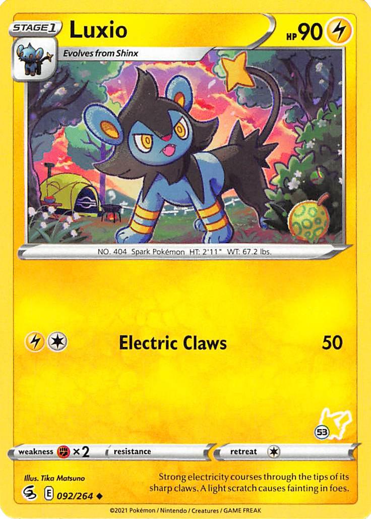 Luxio (092/264) (Pikachu Stamp #53) [Battle Academy 2022] | Rock City Comics