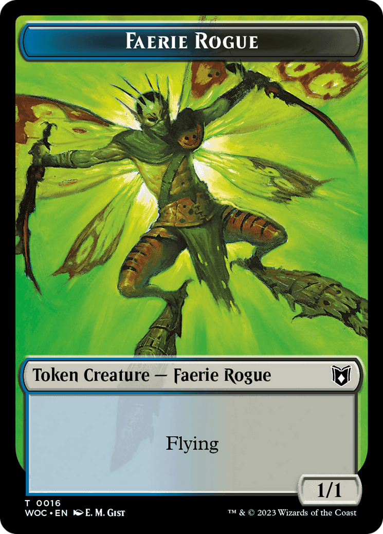 Faerie Rogue // Faerie (0016) Double-Sided Token [Wilds of Eldraine Commander Tokens] | Rock City Comics