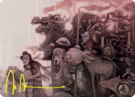 March of Burgeoning Life Art Card (Gold-Stamped Signature) [Kamigawa: Neon Dynasty Art Series] | Rock City Comics