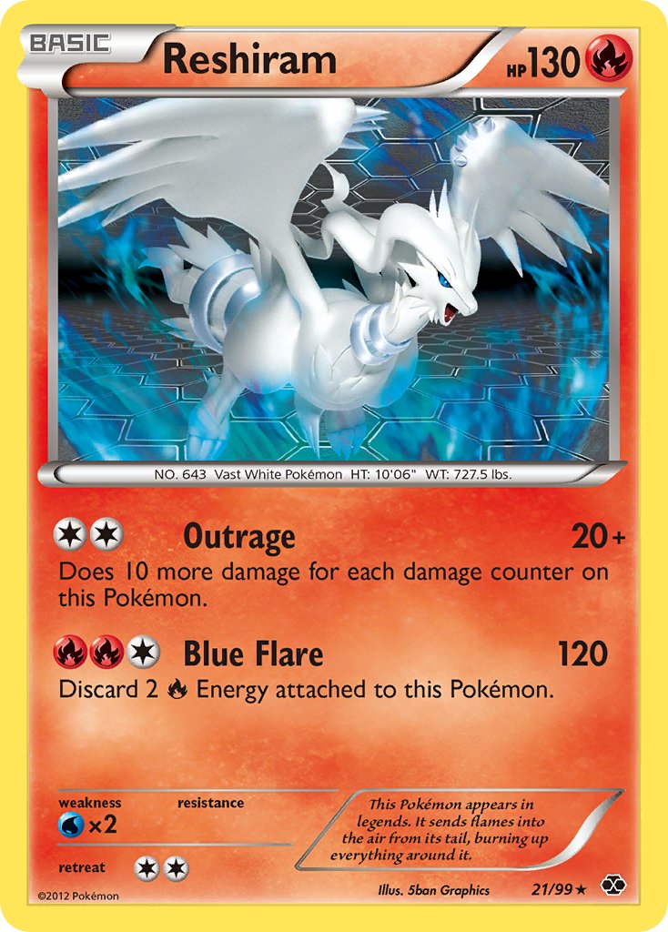 Reshiram (21/99) (Theme Deck Exclusive) [Black & White: Next Destinies] | Rock City Comics