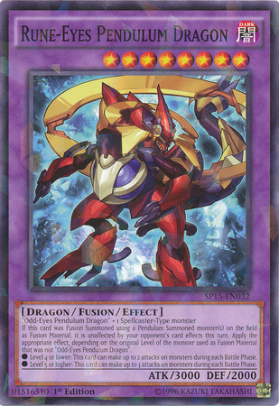 Rune-Eyes Pendulum Dragon [SP15-EN032] Shatterfoil Rare | Rock City Comics