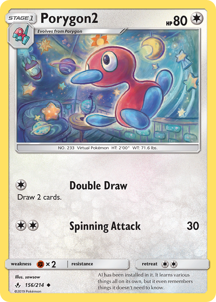 Porygon2 (156/214) [Sun & Moon: Unbroken Bonds] | Rock City Comics