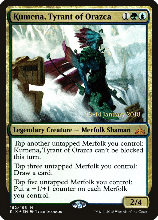 Kumena, Tyrant of Orazca [Rivals of Ixalan Prerelease Promos] | Rock City Comics