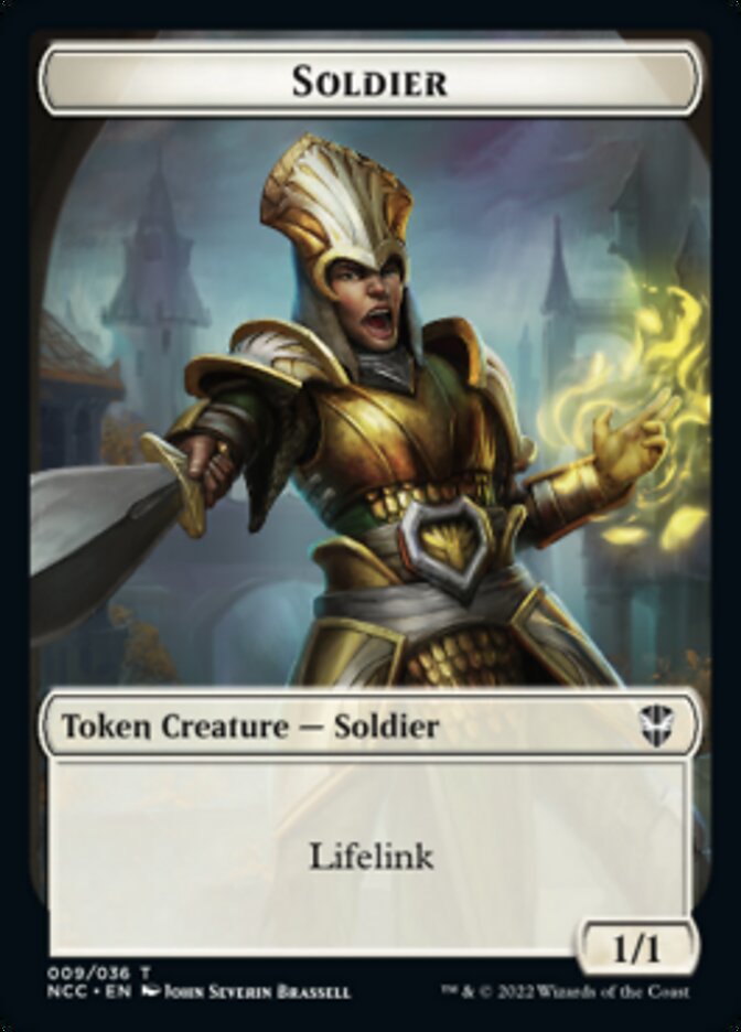 Soldier (09) // Cat Beast Double-sided Token [Streets of New Capenna Commander Tokens] | Rock City Comics