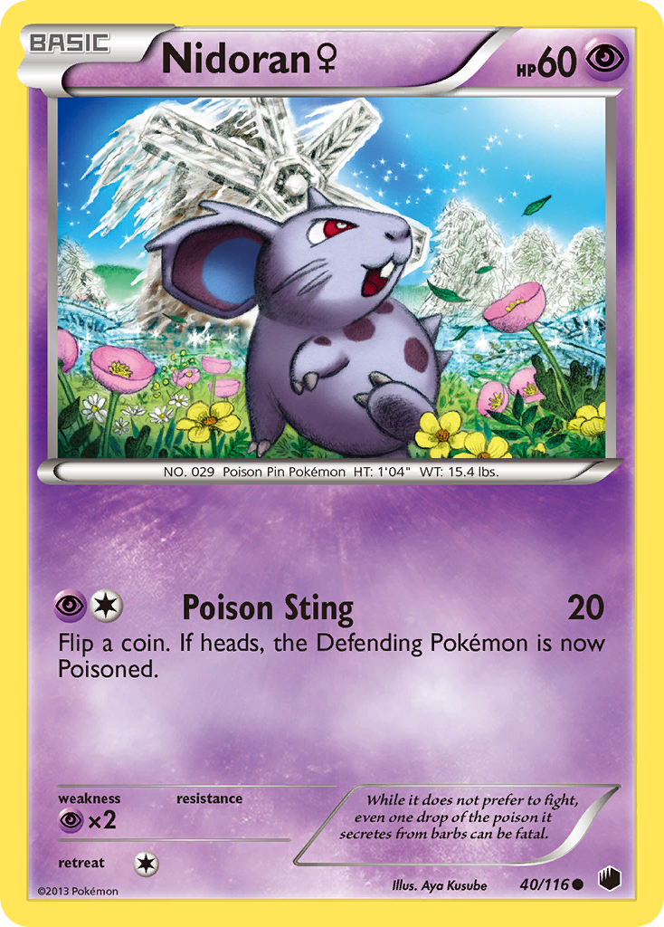 Nidoran (40/116) (Female) [Black & White: Plasma Freeze] | Rock City Comics