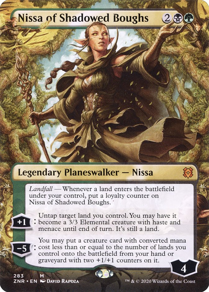 Nissa of Shadowed Boughs (Borderless) [Zendikar Rising] | Rock City Comics