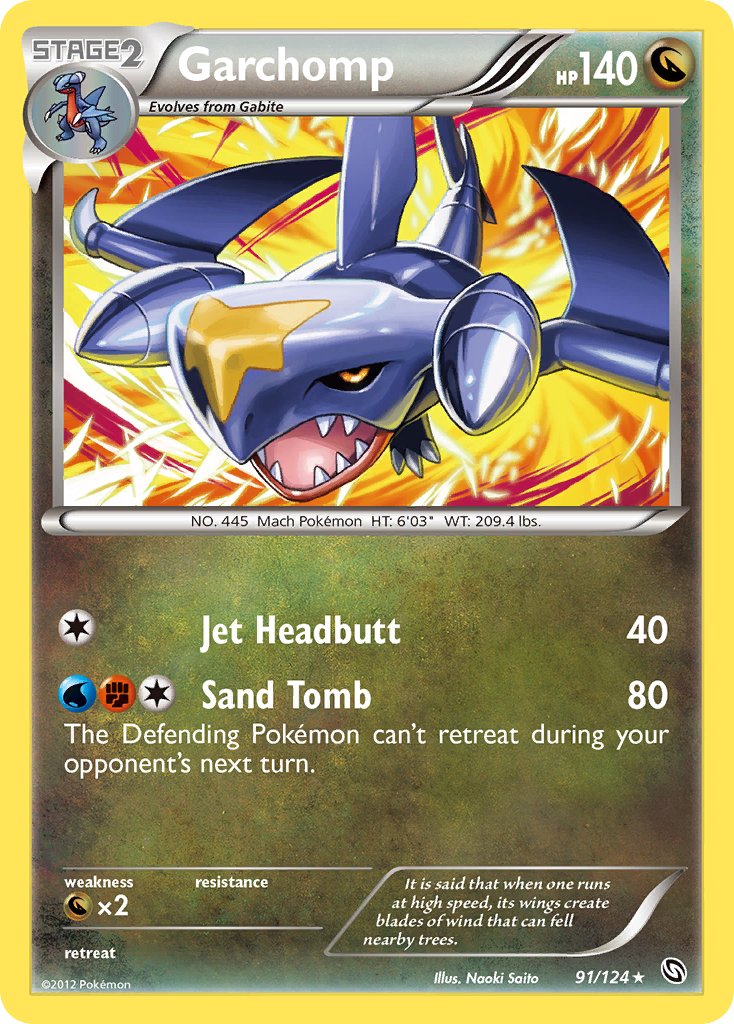 Garchomp (91/124) (Cracked Ice Holo) (Theme Deck Exclusive) [Black & White: Dragons Exalted] | Rock City Comics