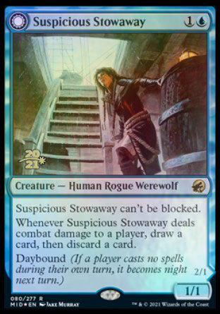 Suspicious Stowaway // Seafaring Werewolf [Innistrad: Midnight Hunt Prerelease Promos] | Rock City Comics