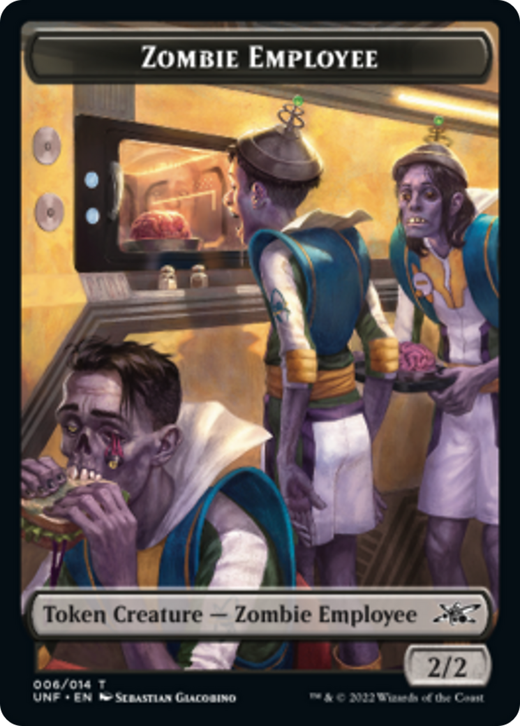 Zombie Employee // Food (010) Double-sided Token [Unfinity Tokens] | Rock City Comics