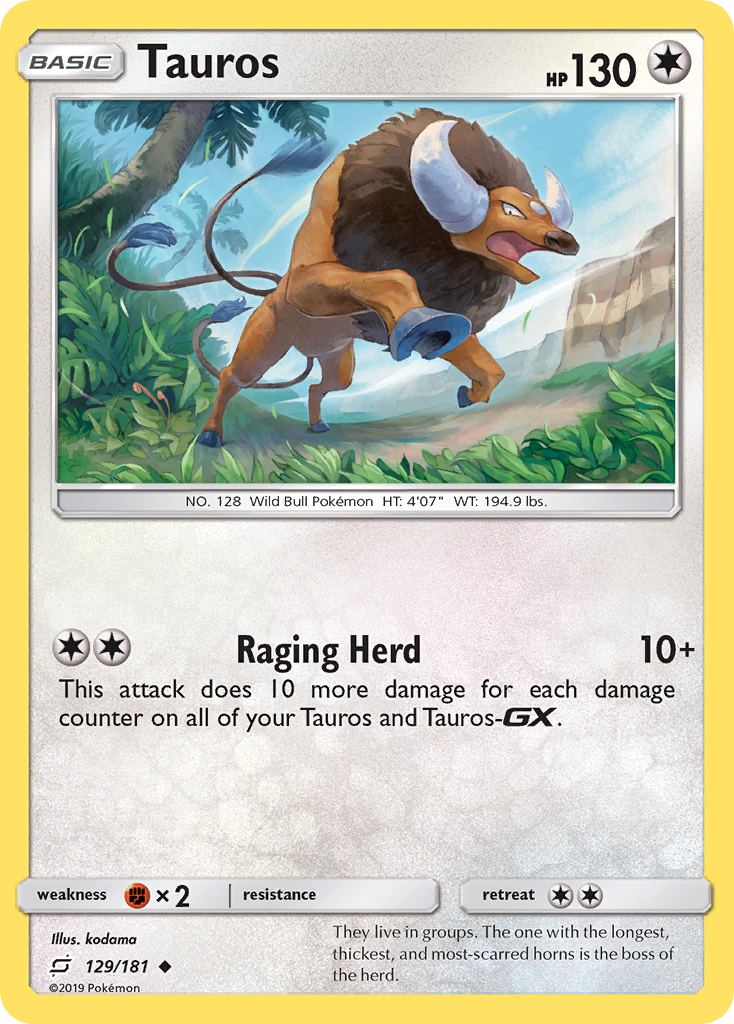 Tauros (129/181) [Sun & Moon: Team Up] | Rock City Comics