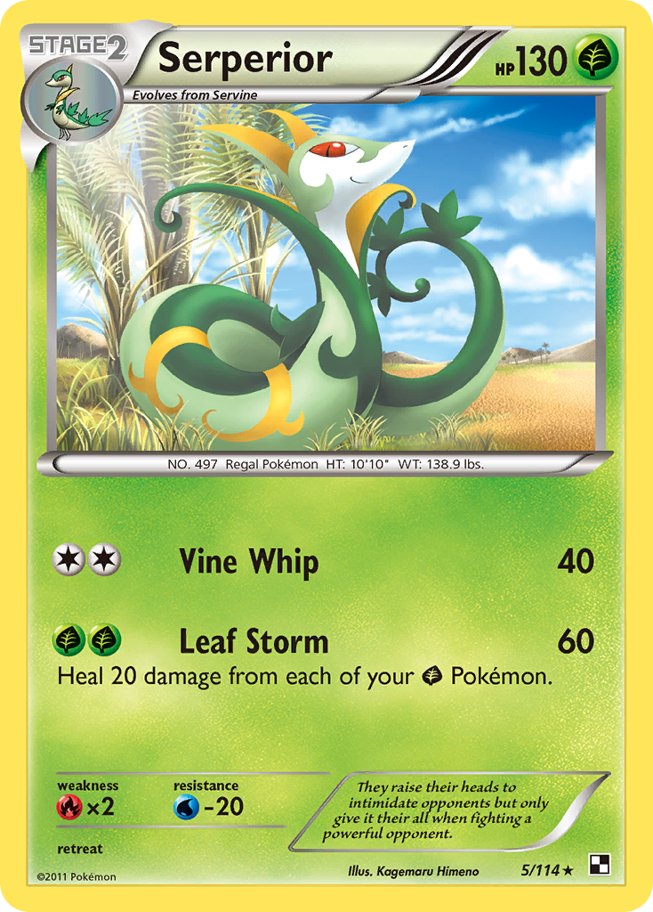 Serperior (5/114) (Green Tornado) (Theme Deck Exclusive) [Black & White: Base Set] | Rock City Comics