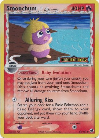 Smoochum (64/101) (Delta Species) (Stamped) [EX: Dragon Frontiers] | Rock City Comics