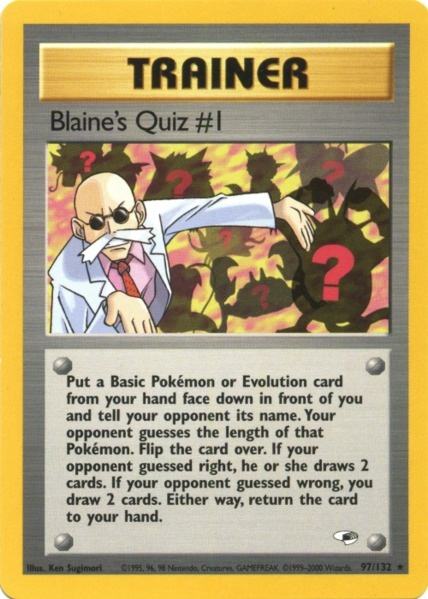 Blaine's Quiz #1 (97/132) [Gym Heroes Unlimited] | Rock City Comics