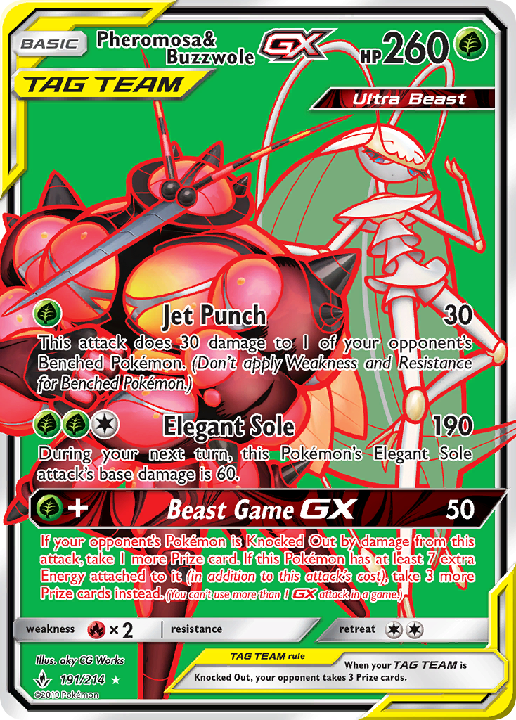 Pheromosa & Buzzwole GX (191/214) [Sun & Moon: Unbroken Bonds] | Rock City Comics