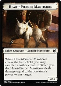 Heart-Piercer Manticore // Dragon Double-sided Token [Commander 2019 Tokens] | Rock City Comics