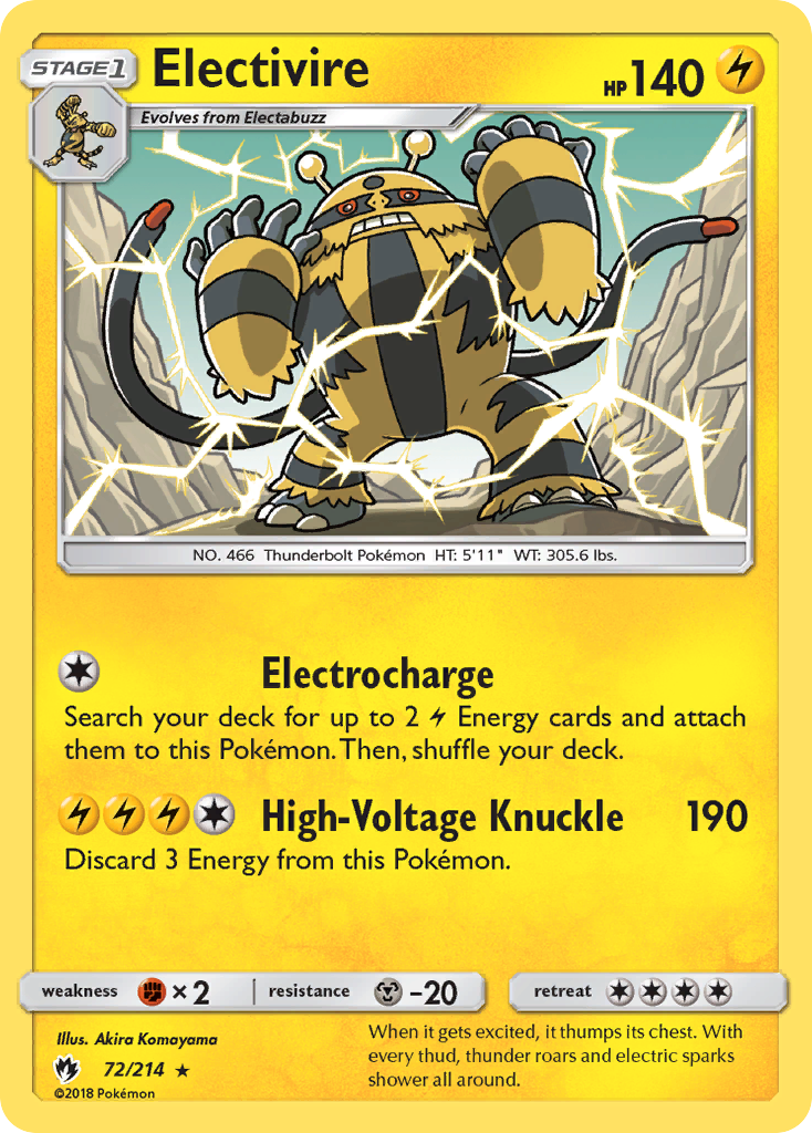 Electivire (72/214) [Sun & Moon: Lost Thunder] | Rock City Comics