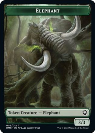 Elephant // Treasure Double-sided Token [Dominaria United Commander Tokens] | Rock City Comics