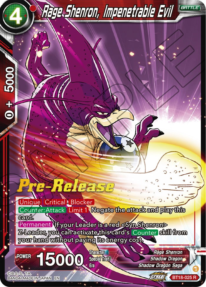 Rage Shenron, Impenetrable Evil (BT18-025) [Dawn of the Z-Legends Prerelease Promos] | Rock City Comics