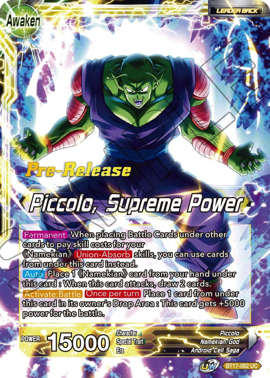 Piccolo // Piccolo, Supreme Power (BT17-082) [Ultimate Squad Prerelease Promos] | Rock City Comics