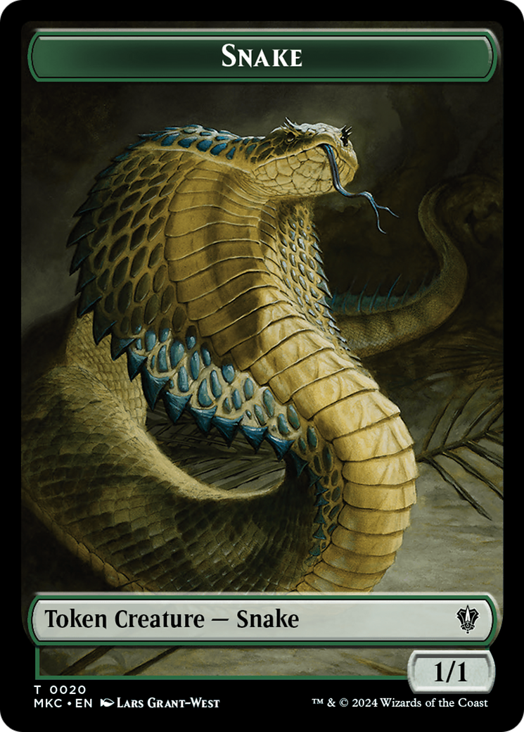 Snake // Morph Double-Sided Token [Murders at Karlov Manor Commander Tokens] | Rock City Comics