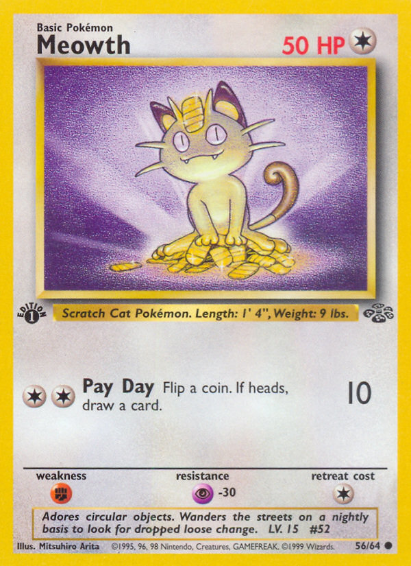 Meowth (56/64) [Jungle 1st Edition] | Rock City Comics