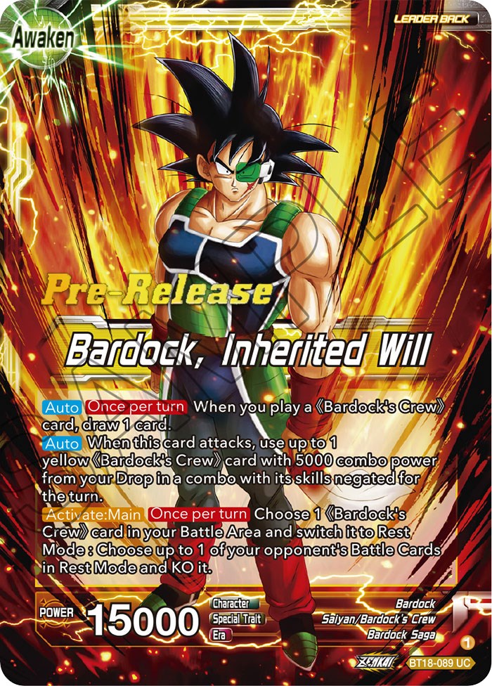 Bardock's Crew // Bardock, Inherited Will (BT18-089) [Dawn of the Z-Legends Prerelease Promos] | Rock City Comics