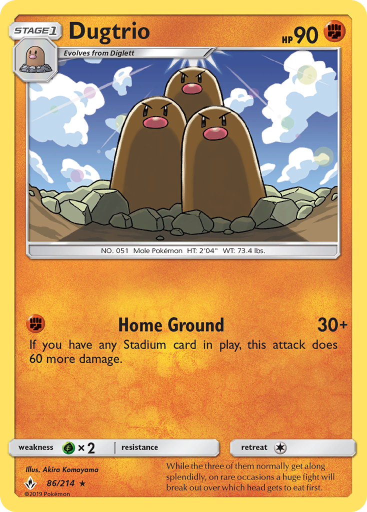 Dugtrio (86/214) [Sun & Moon: Unbroken Bonds] | Rock City Comics