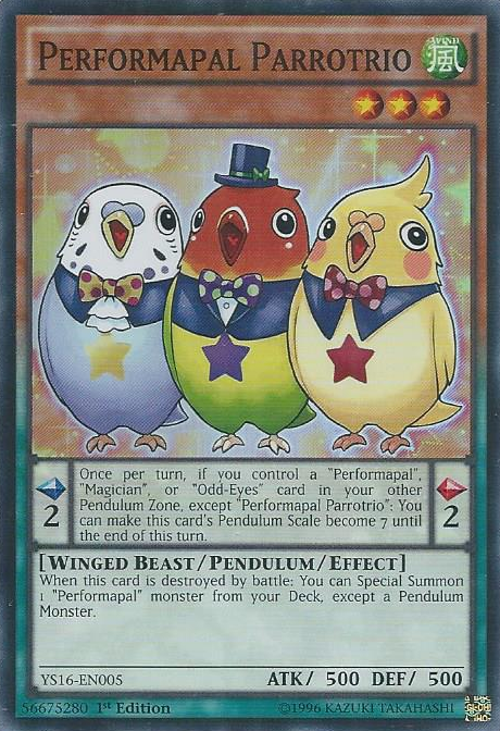 Performapal Parrotrio [YS16-EN005] Super Rare | Rock City Comics