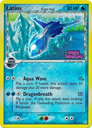 Latios (22/110) (Delta Species) (Stamped) [EX: Holon Phantoms] | Rock City Comics