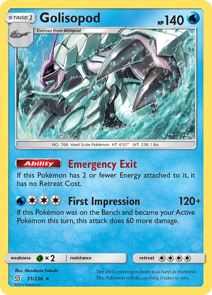 Golisopod (51/236) (Cosmos Holo) (Blister Exclusive) [Sun & Moon: Unified Minds] | Rock City Comics