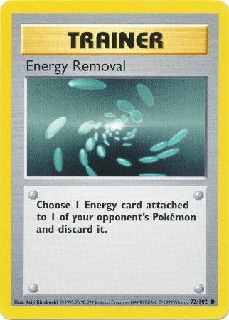 Energy Removal (92/102) [Base Set Shadowless Unlimited] | Rock City Comics