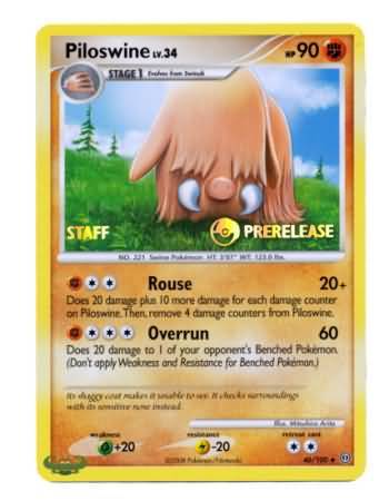 Piloswine (46/100) (Staff Prerelease Promo) [Nintendo: Black Star Promos] | Rock City Comics