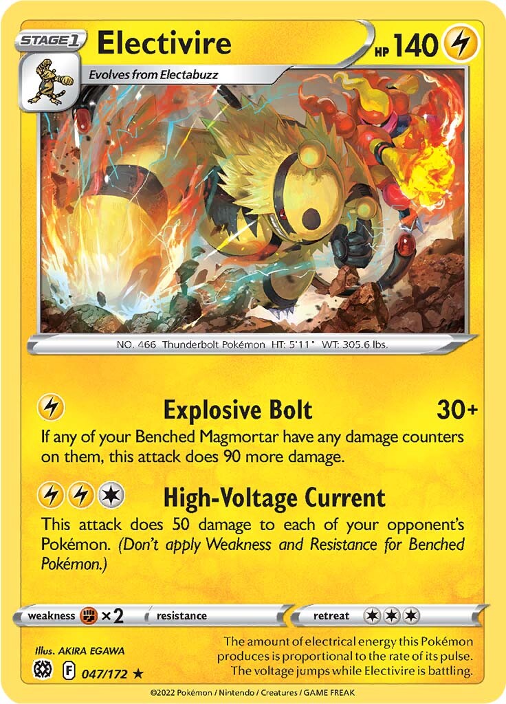 Electivire (047/172) [Sword & Shield: Brilliant Stars] | Rock City Comics