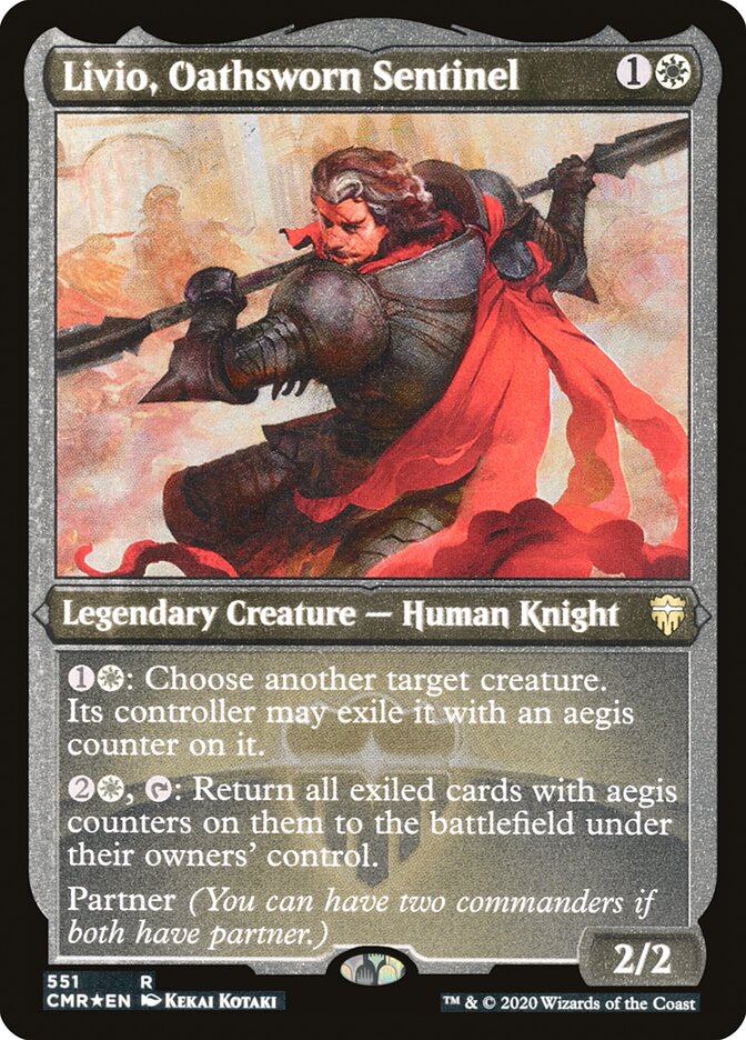 Livio, Oathsworn Sentinel (Etched) [Commander Legends] | Rock City Comics