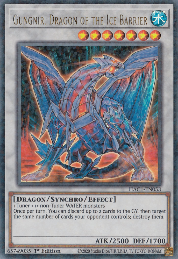 Gungnir, Dragon of the Ice Barrier (Duel Terminal) [HAC1-EN053] Parallel Rare | Rock City Comics