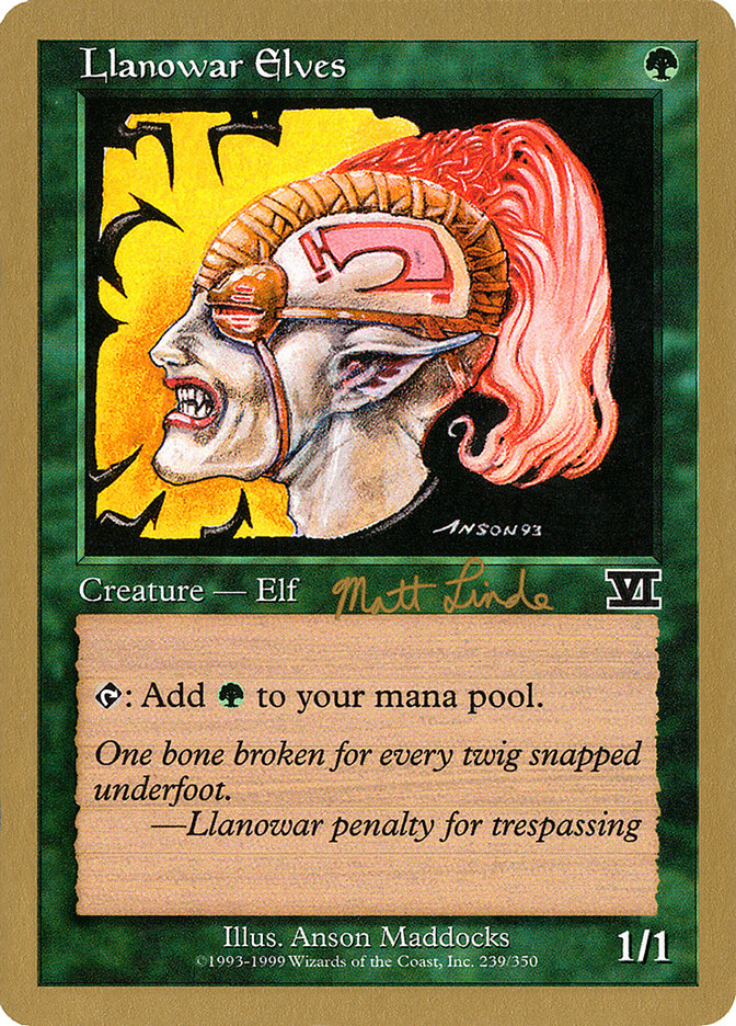 Llanowar Elves (Matt Linde) [World Championship Decks 1999] | Rock City Comics