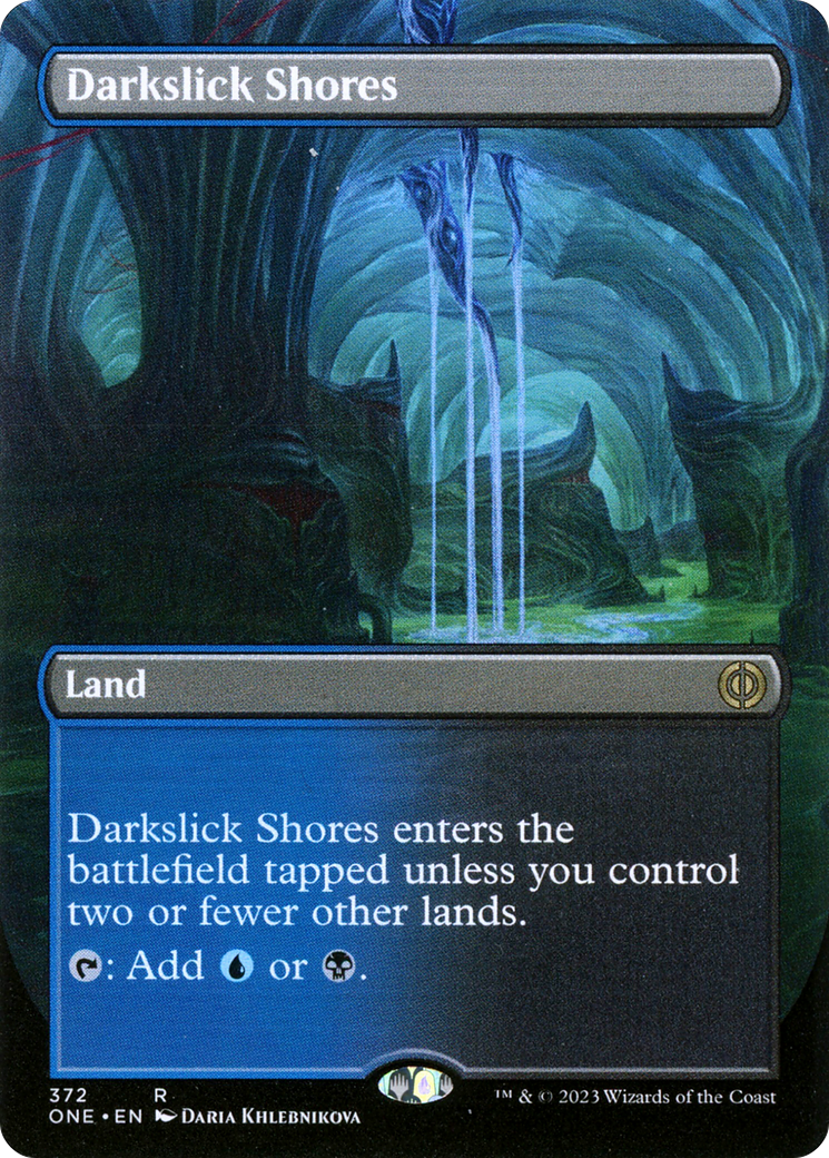 Darkslick Shores (Borderless Alternate Art) [Phyrexia: All Will Be One] | Rock City Comics