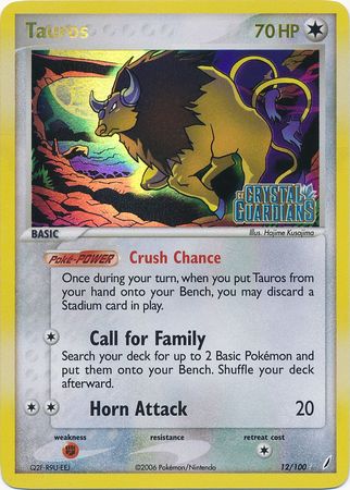 Tauros (12/100) (Stamped) [EX: Crystal Guardians] | Rock City Comics